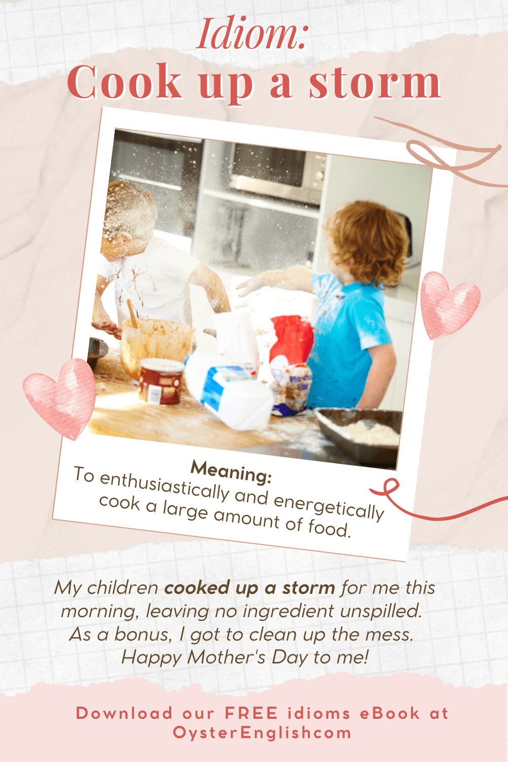 Idiom Cook Up A Storm meaning Examples 