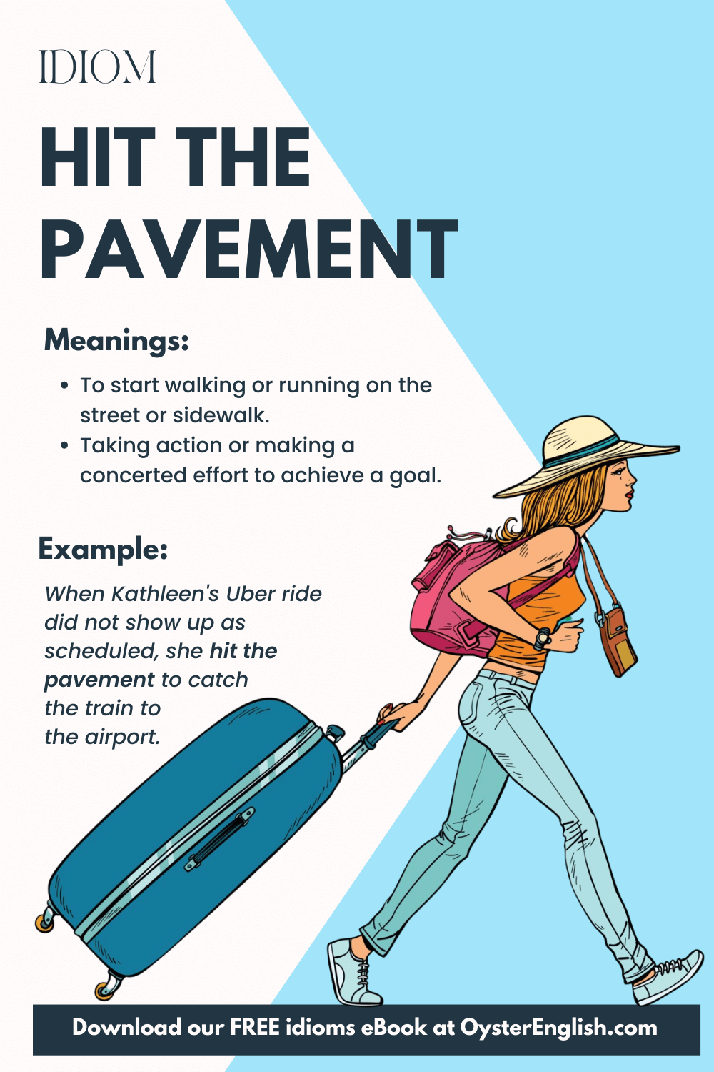 Idiom Hit The Pavement meaning Examples 