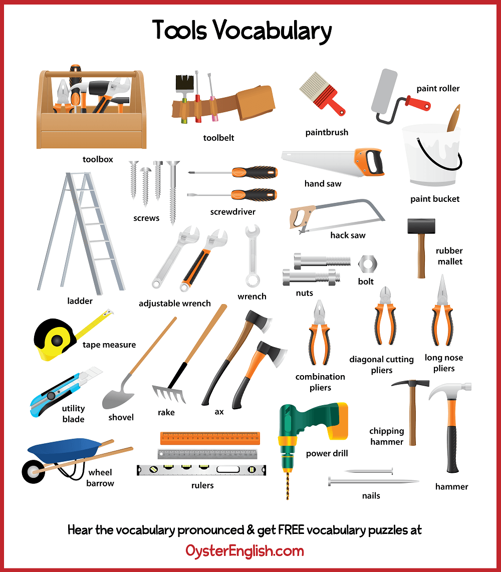 Строительные инструменты на английском языке