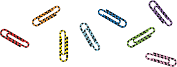 Illustration of striped paper clips